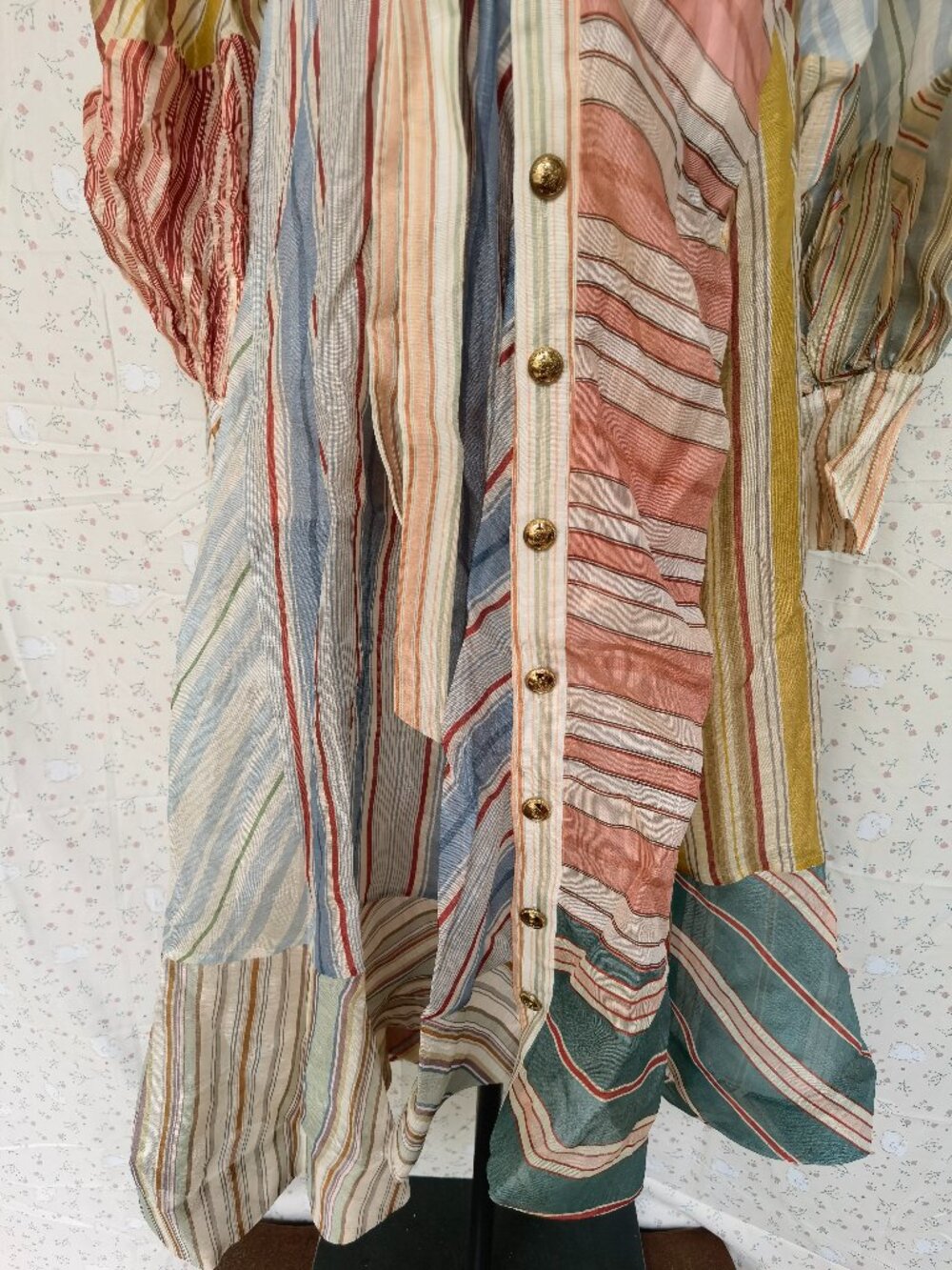 ZIMMERMANN Rebellion patchwork striped linen and silk-blend voile midi wrap dres - Picture 7 of 14